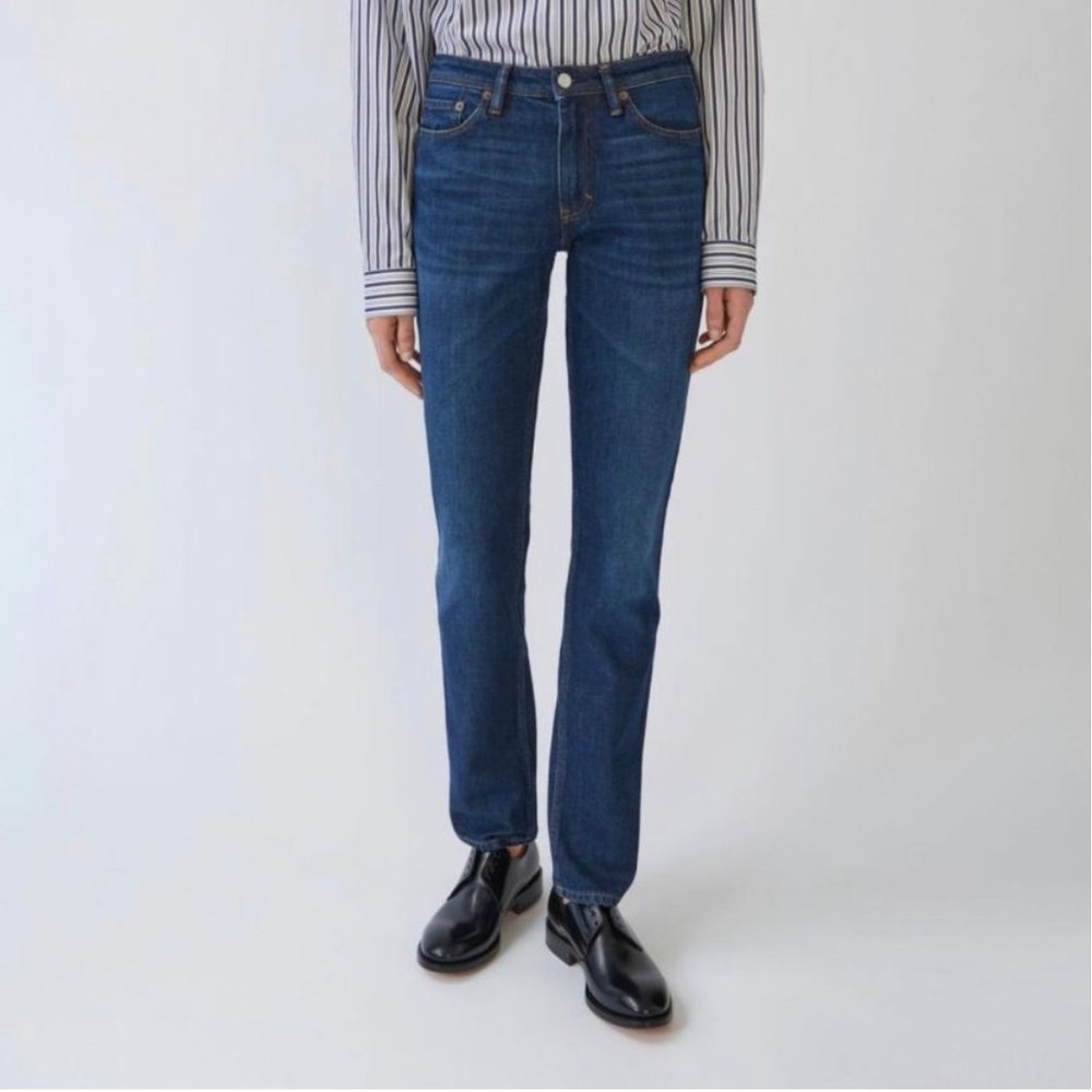 Acne Studios South Dark Blue Jeans Women 24x32 Slim Straight Denim Minimalist